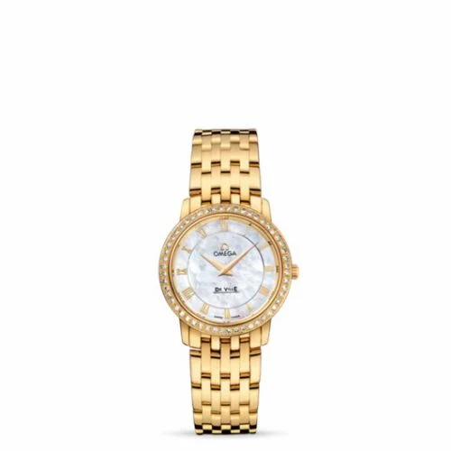 Omega De Ville Prestige Quartz 27 Yellow Gold / Diamond / MOP / Bracelet 413.55.27.60.05.001 (41355276005001)